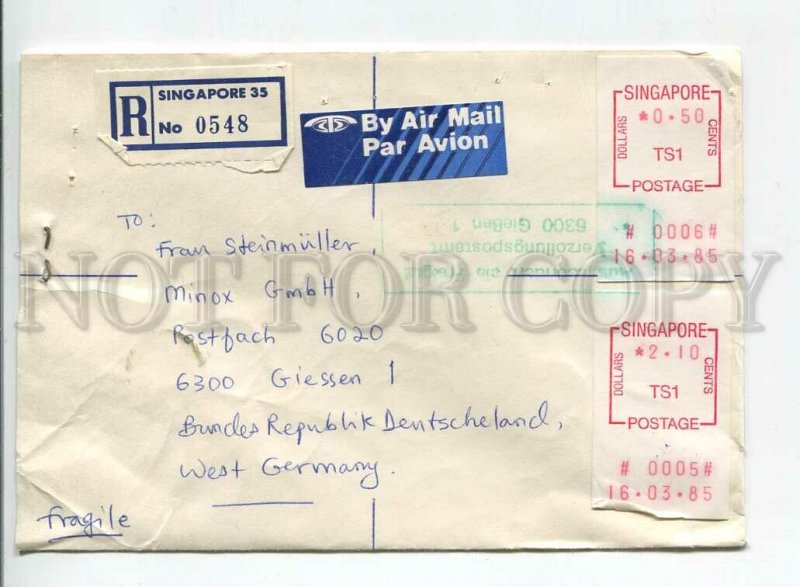 446820 Singapore 1985 airmail GERMANY Automatenmarken Variable value stamp