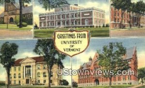 University of Vermont - Burlington Postcard