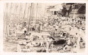 E48/ Foreign RPPC Postcard Central America c1920s Panama City Ships Market 1