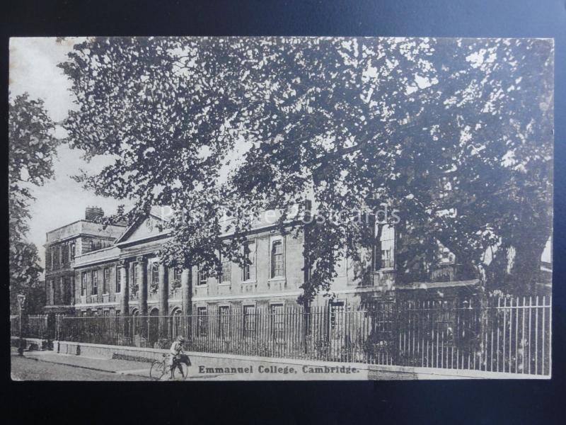 Cambridge EMMANUEL COLLEGE Old Postcard by Boots Pelham Series