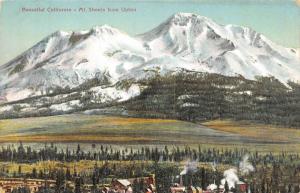 CA, California  VIEW of MT SHASTA & UPTON~Once A Busy Mill Town c1910's Postcard