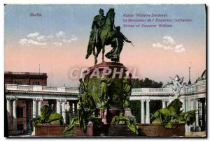 Postcard Old Berlin Kaiser Denkmal Withelm Lion