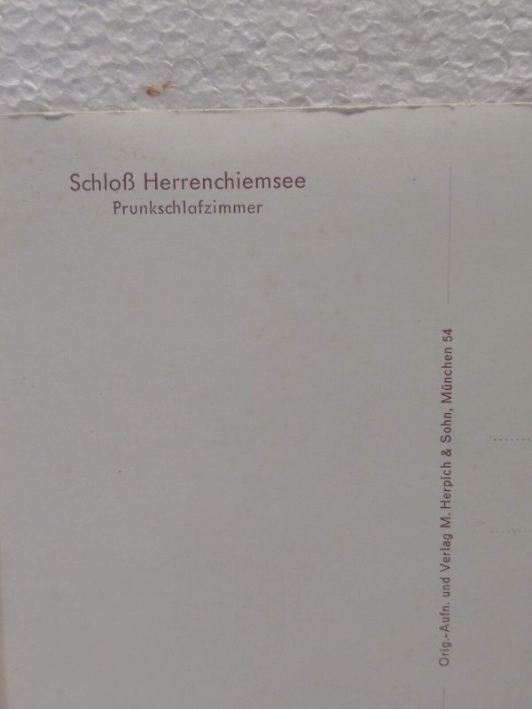 Postcard Prunkschlofzimmer, Schloß Herrenchiemsee, Germany