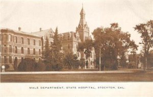 INSANE ASYLUM Male Department State Hospital STOCKTON CA c1910s Vintage Postcard