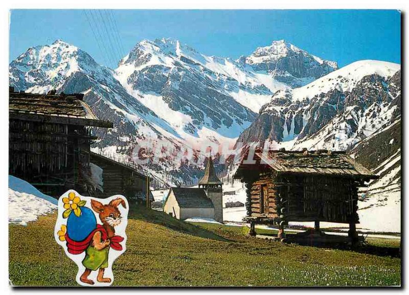Postcard Modern bei Davos Sertig Dorfli