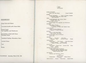 1930 S.S. Columbus Hand Colored Dinner Menu w/ Music Program #8B