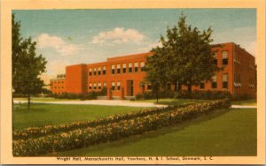 Postcard SC Denmark - Wright Hall, Massachusetts Hall, Voorhees N & I School