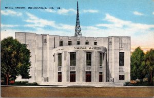 Postcard Naval Armory in Indianapolis, Indiana