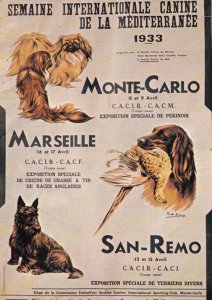 Monte Carlo 1933 Dog Canine Show Exposition Exhibition Advertising Postcard