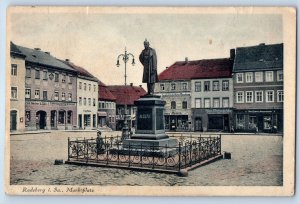 Saxony Germany Postcard Radeberg i. Sa. Market Square c1920's Posted Antique