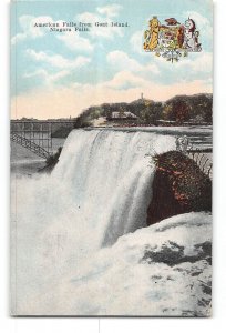 Niagara Falls New York NY Postcard 1907-1915 American Falls From Goat Island