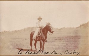 RPPC: Real Montana Cowboy, Photo of Milton Little Whiteman, Mint (21813)