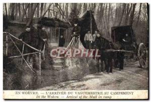 Old Postcard Army En Woevre L & # 39arrivee the postman to camp