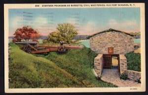New York OLD FORT NIAGARA Eighteen Pounders en Barbette Civil War pm1950 - LINEN