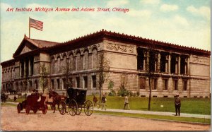 Vtg 1910s Art Institute Michigan Avenue & Adams St Chicago Illinois IL Postcard