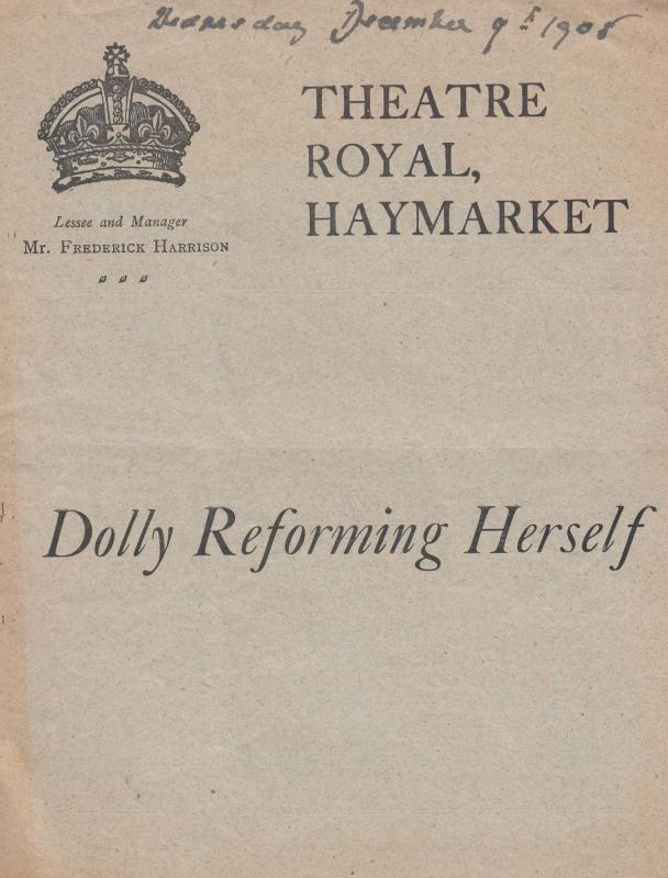 Dolly Reforming Herself Upper Class Drama Theatre Royal Haymarket Programme