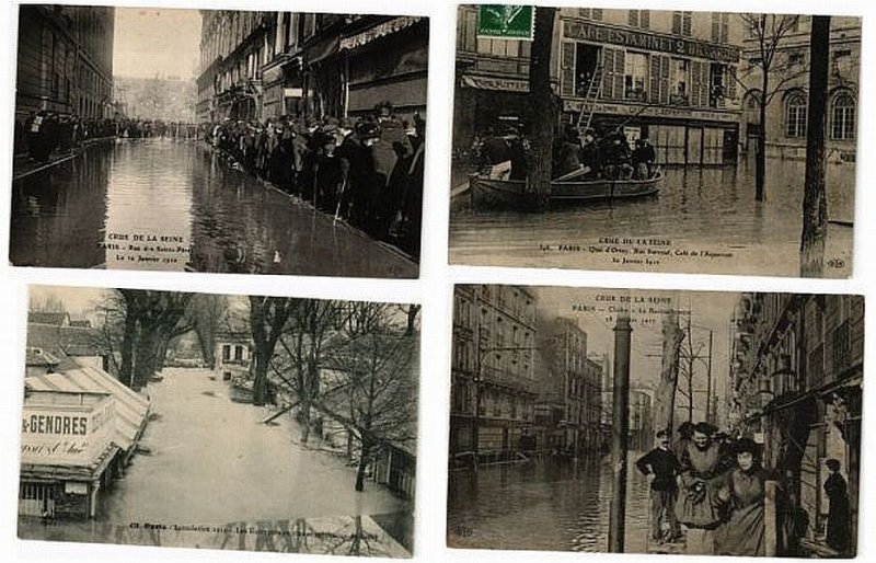 FRANCE FLOODS 1910, FRANCE 300 Vintage Postcards (L5560)