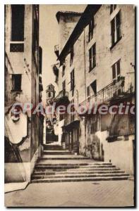 Old Postcard Villefranche-sur-mer old town