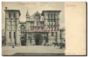 Old Postcard Bordeaux S & # 39Eglise Ste Croix Carriages