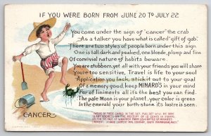 Horoscope Astrology Zodiac Sign CANCER Month of the Year 1907 Postcard L42