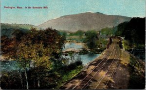 Huntington Massachusetts MA Berkshire Hills Railroad Tracks Antique Postcard UNP 