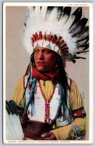 K49/ Native American Indian Postcard c30 Apache Buffalo Calf Fred Harvey 429