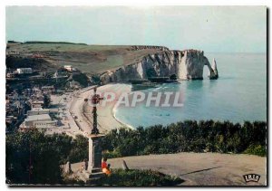 Postcard Modern Etretat Seine Maritime View of Calvary on the Aval door