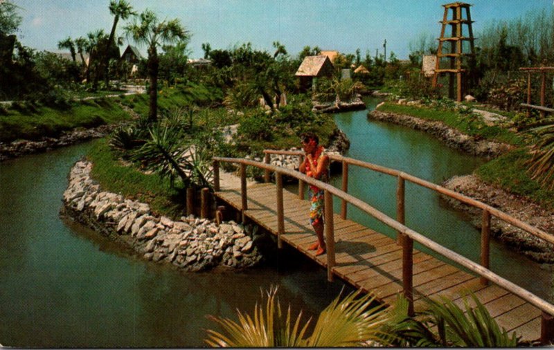 Florida Indian Rocks Beach Scene At Tiki Gardens 1966