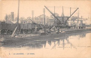 La Louviere Belgium Le Canal Railroad Scene Vintage Postcard AA50993