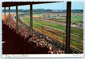 MICHIGAN INTERNATIONAL SPEEDWAY, Irish Hills MI ~Grandstand 4x6 Postcard 1970s