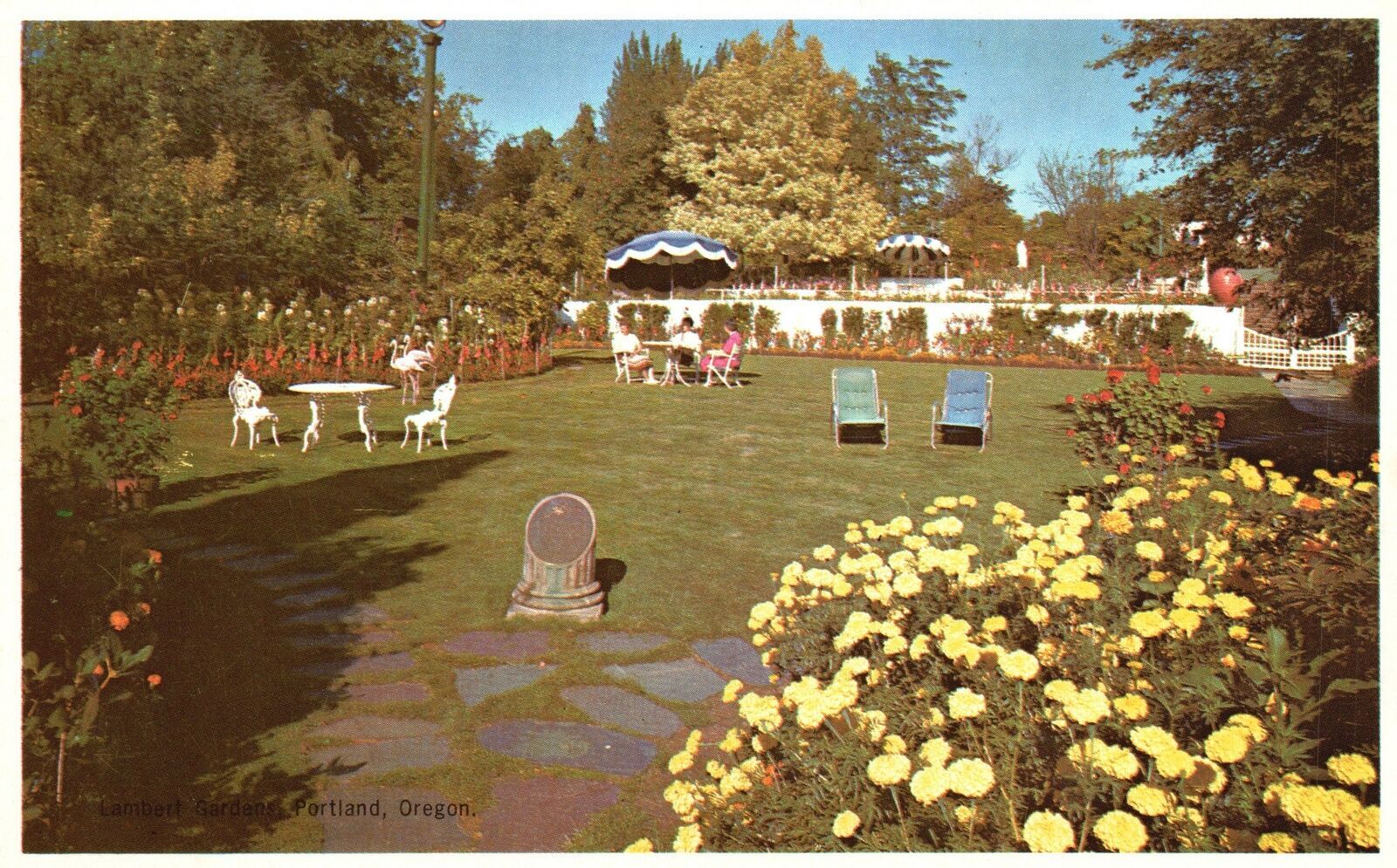 Vintage Postcard Lambert Gardens Large Informal Area Portland Oregon