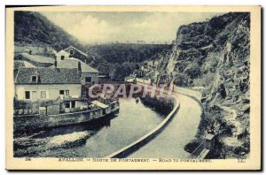 Old Postcard Avallon Route De Pontaubert