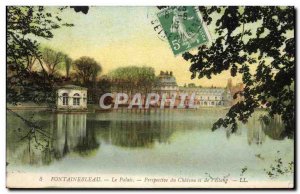 Old Postcard Fontainebleau The castle Perspective Palace and the & # 39etang