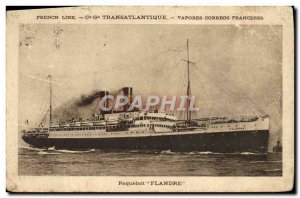 Postcard Old Flanders Boat Ship Cie Gle Transatlantique