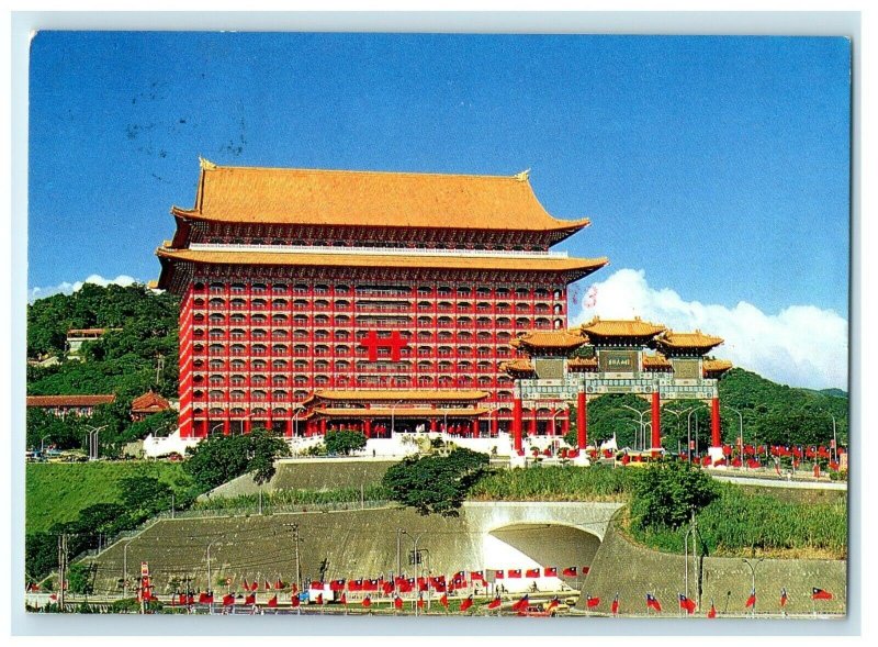 1987 View Of The Grand Hotel Taipei Taiwan Posted Vintage Postcard