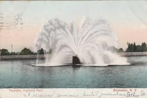 Highland Park Fountain and Reservoir, Rochester, New York - pm 1907 - UDB