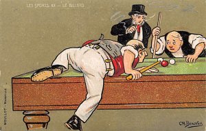 Les spofrts XX Le Billard by CH Beauvais Pool Billiards Postcard Carte Postal...