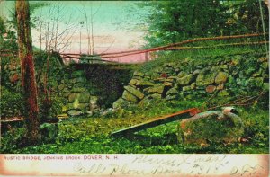 Rustic Foot Bridge Jenkins Brook Dover New Hampshire NH 1906 UDB Postcard