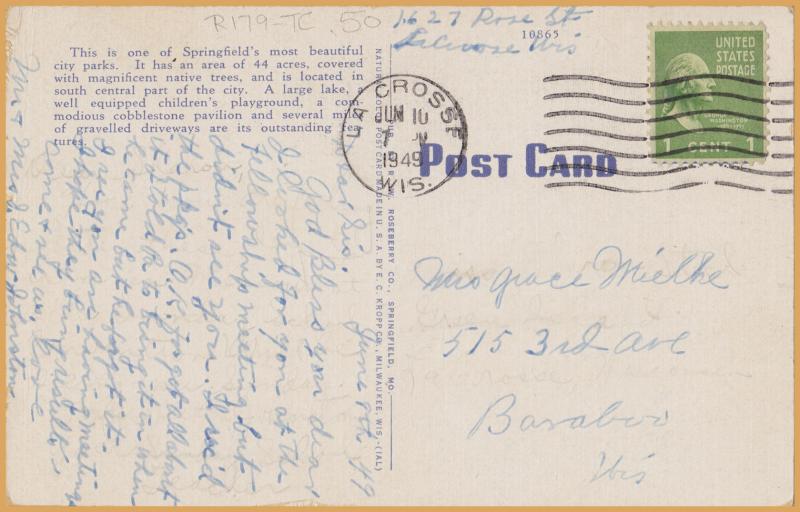 Springfield, MO., Phelps Grove Park - 1949