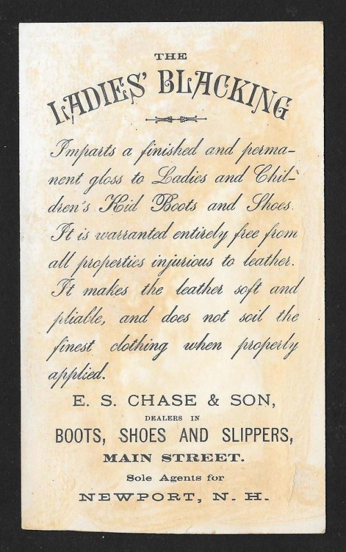 VICTORIAN TRADE CARD Ladies Shoe Blacking Woman