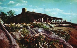 Postcard Flower Gardens & Summit Chalet Mt. Cranmore North Conway New Hampshire