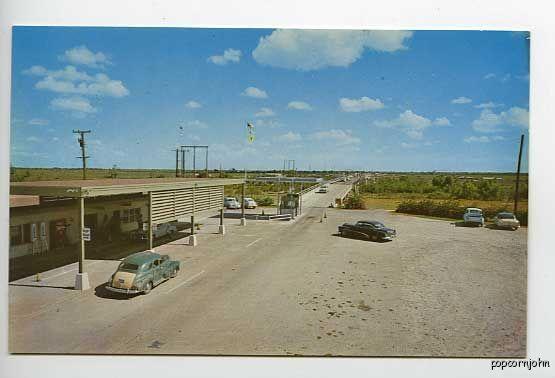 Progreso TX Border Bridge Old Cars Postcard