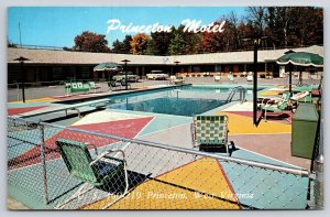 Roadside~West Virginia~Princeton Motel~Swimming Pool~Umbrella~Reflection~1964 PC