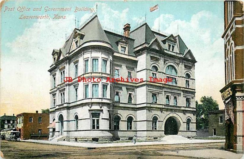 KS, Leavenworth, Kansas, Post Office, Government Building, No 252-75