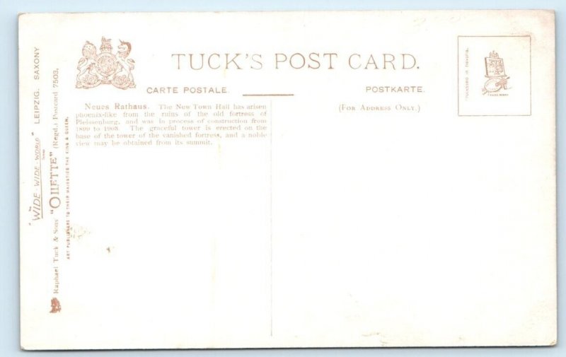 TUCK Oilette~ LEIPZIG Neus Rathaus GERMANY Postcard