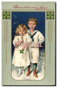 Old Postcard Fantasy Children Clover