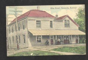 GRENOLA KANSAS ELTA HOTEL VINTAGE ADVERTISING POSTCARD 1909