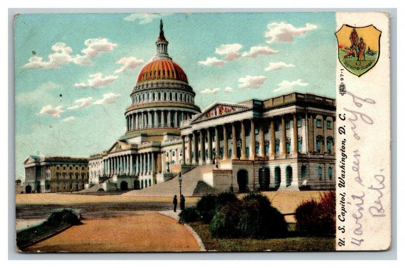 Vintage 1910's Postcard Panoramic View of the U.S. Capitol Washington DC