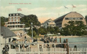 Vintage Postcard; Boat Landing, Peake Island ME, The Gem, Peake Island House