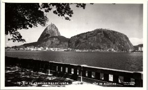 1930s RIO-DE JANEIRO BRAZIL URCA PAO DE ACUCAR PHOTO RPPC POSTCARD 44-5